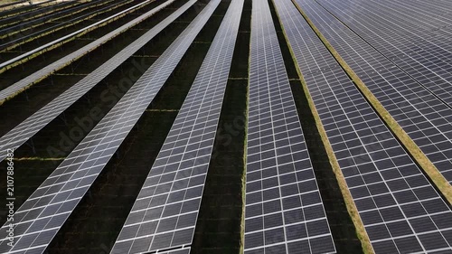 Aerial view of a photovoltaic field