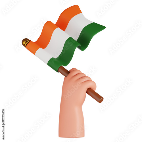 Hand Holding Indian Flag