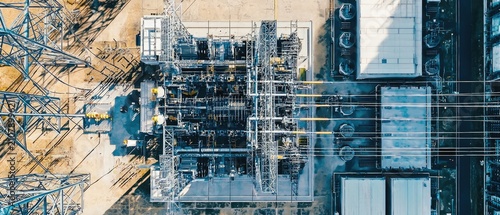 Industrial Electrical Substation with Power Equipment and Infrastructure