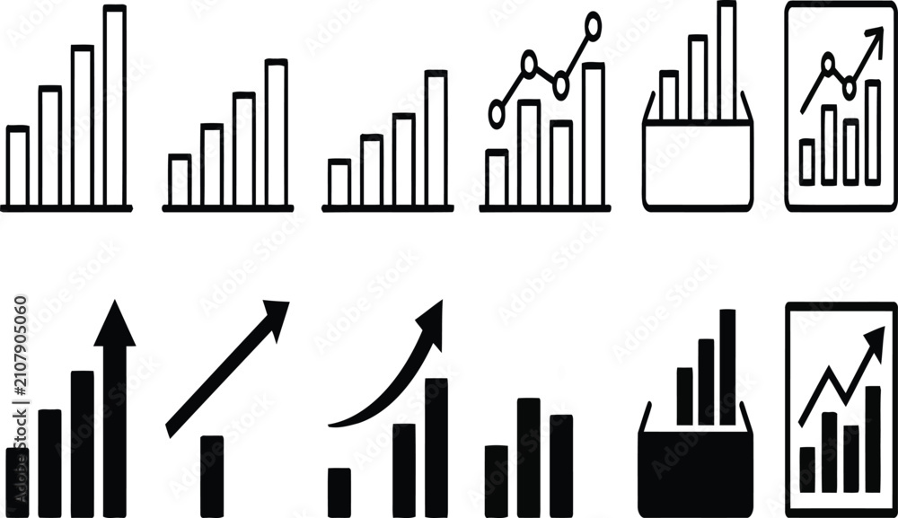 Obraz premium vector illustration of graphs and charts