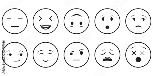 Schilderij op canvas Emoticons set