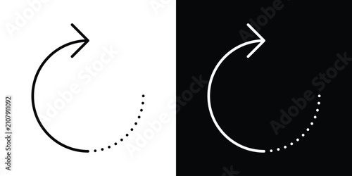 Obraz na płótnie Rotate right icon black and white pictograms group