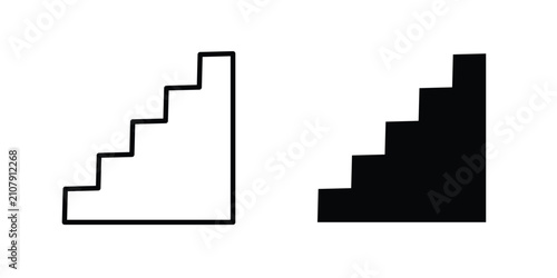 Bild auf Leinwand Stairs icon flat pictograms series