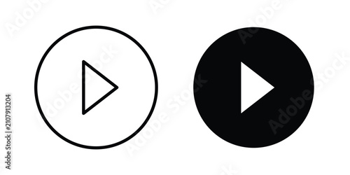 Obraz na płótnie Media play button icon flat pictograms series