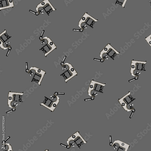 Картината върху платно seamless pattern magnification microscope cartoon