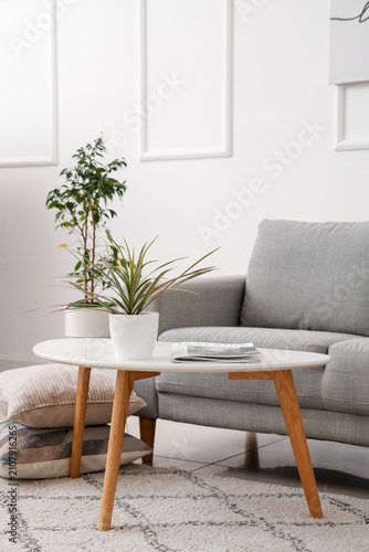 Grey sofas and coffee table...