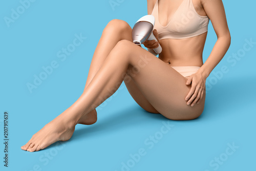 Young woman with modern pho...