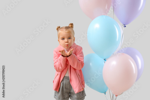 Cute little girl with beaut...