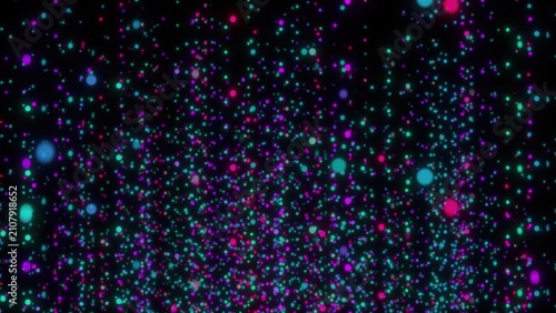 Neon digital rain. Computer generated 3d render