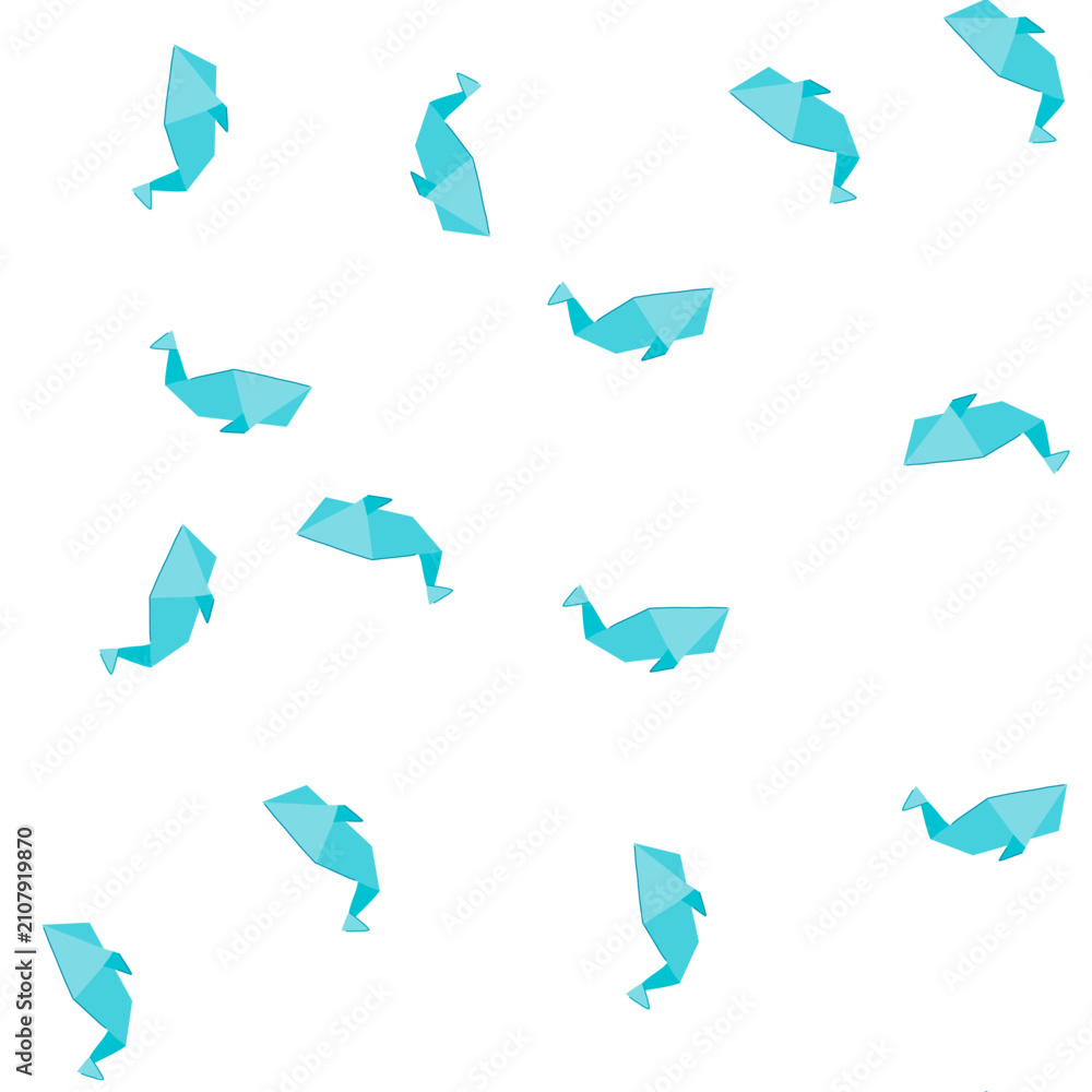Fototapeta premium pattern bird origami animals cartoon. fox turtle, dragon dinosaur, penguin owl bird origami animals sign. seamless symbol vector illustration