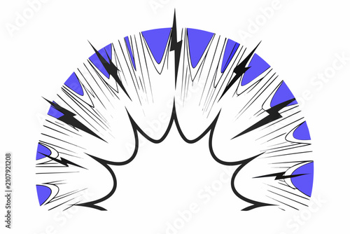 Black and white manga explosion effect with dynamic lines. Comic-style burst for action scenes and special effects.