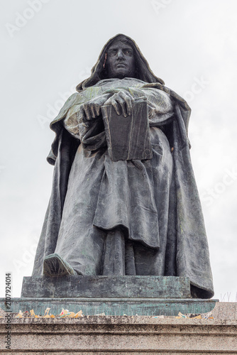 Canvastavla Bronze statue of Giordano Bruno by Ettore Ferrari