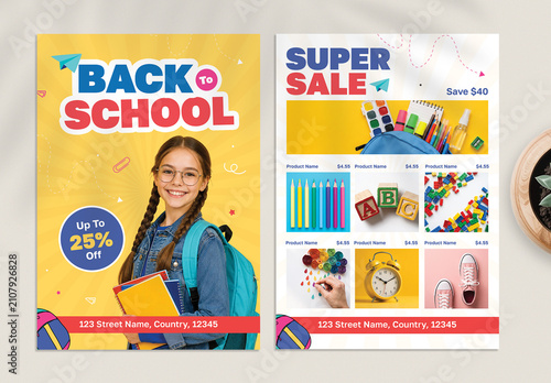 Back to School Super Sales Flyer Design