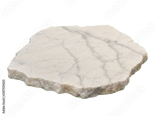 Matte marble remnant slab with soft broken edge