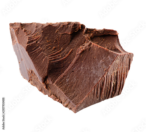 Obraz na plátně Broken dark chocolate chunk isolated on transparent background