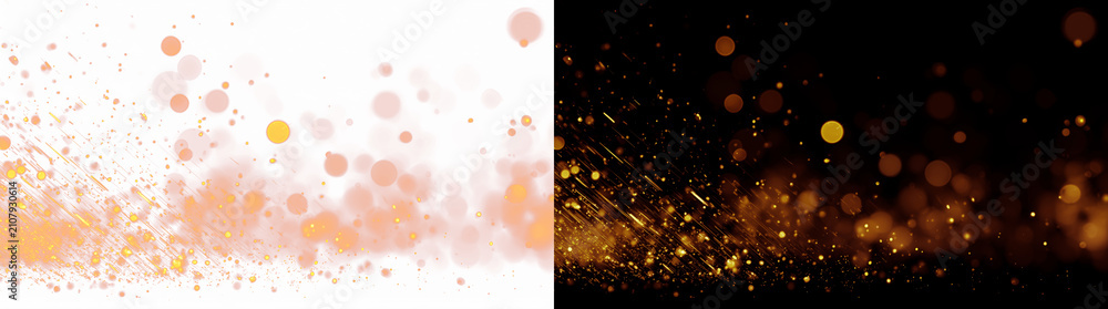 Obraz premium Glowing fire sparks and smoky ember particles forming a fiery border effect on split background for dynamic graphic design and visual compositions.