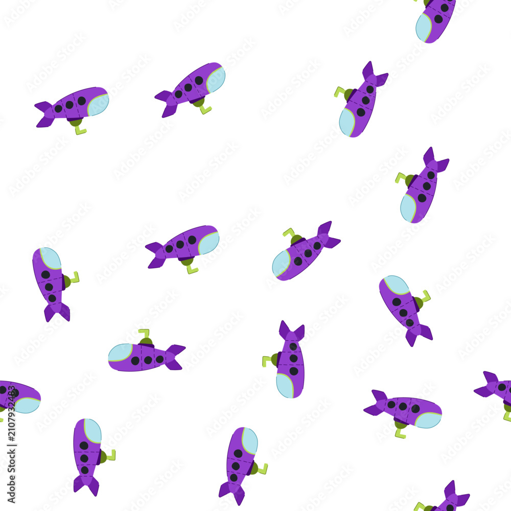 Fototapeta premium pattern water submarine cartoon. nature underwater, military adventure, nuclear cute water submarine sign. seamless symbol vector illustration