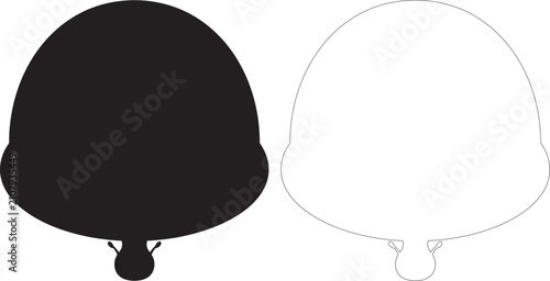Foto Abstract round creature silhouette and outline with creature silhouette characte
