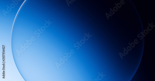 A glowing blue glass sphere creates a modern abstract background