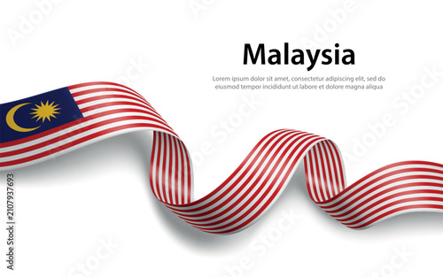 Принти на полотні Malaysia Flag Ribbon Banner Graphic Design