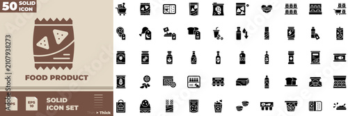 Foto Food Product Solid Editable Icons set