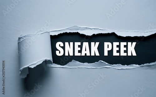 Sneak Peek Concept Torn Paper Background Revealing Secret Message Picture