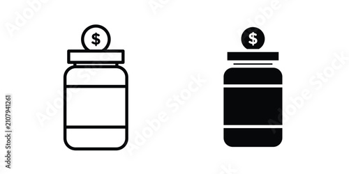 Fényképezés tip jar icon simple drawings set