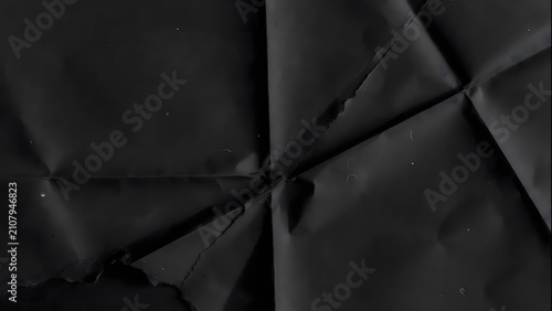 Black Folded Paper Texture With Grunge Creases and Scratches Background for Design