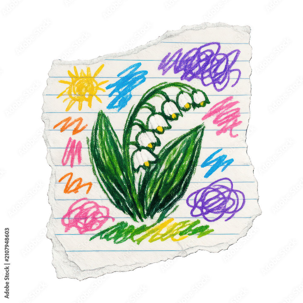Obraz premium PNG Colorful hand-drawn floral illustration