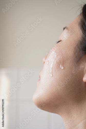 Japanese Woman Fingers Applying Essence Skincare Cheek Pale Skin Korean Japanese Beauty Routine
