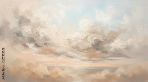 Close up on pale sky and cloud painting backgrounds outdoors.