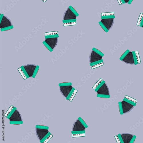 Bild auf Leinwand pattern melody accordion cartoon