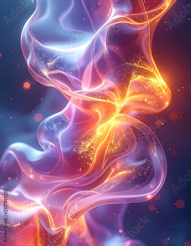 Vibrant abstract glowing energy fluid waves.