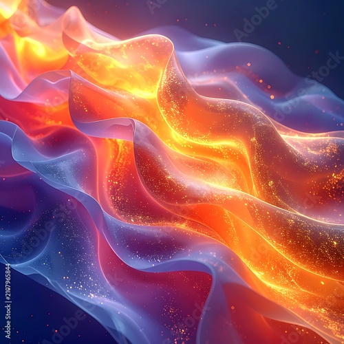Vibrant abstract glowing wave design.