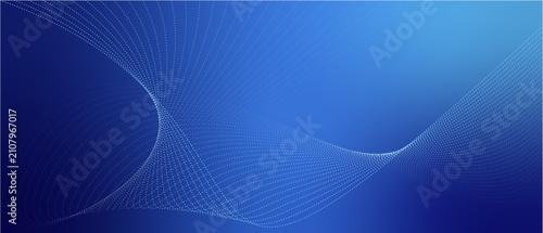 Blue abstract background with flowing data dots