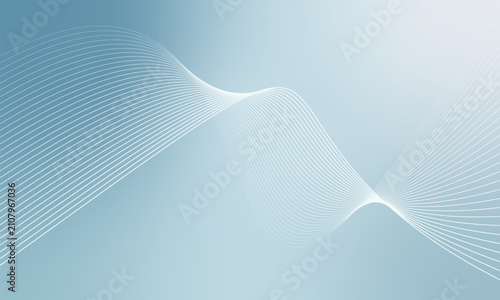 Abstract wavy lines flowing on blue gradient background