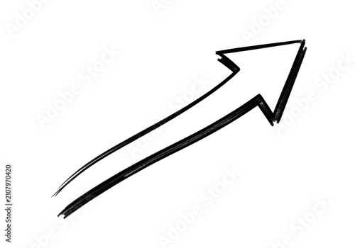 Hand drawn black arrow pointing up and right