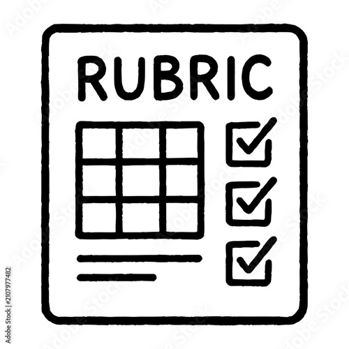 Bild auf Leinwand Assessment Rubric Doodle Icon