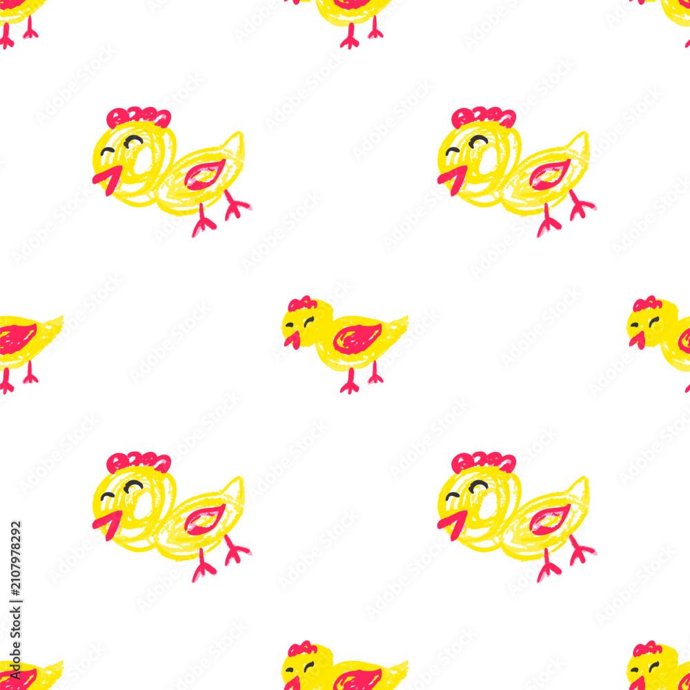 Obraz premium Seamless pattern. Hand drawn crayon texture style