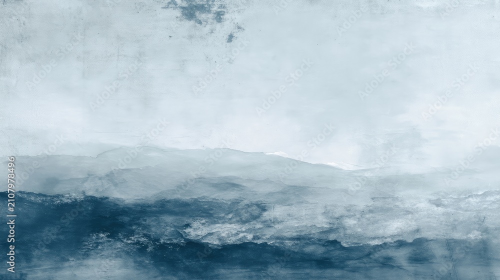 Obraz premium Serene Abstract Seascape with Gentle Waves and Muted Tones of Blue, Gray, and White in a Calming and Minimalistic Style for Artistic Use