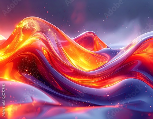 Vibrant abstract wave design element background.