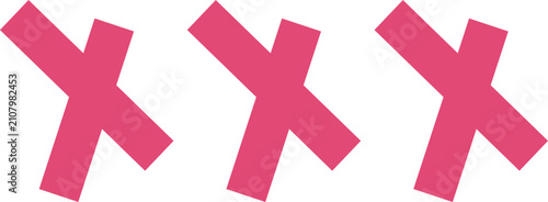 Pink Triple X Symbols Graphic Element