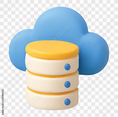 Cloud Computing Vector Icon Set | 3D icon set | cloud database