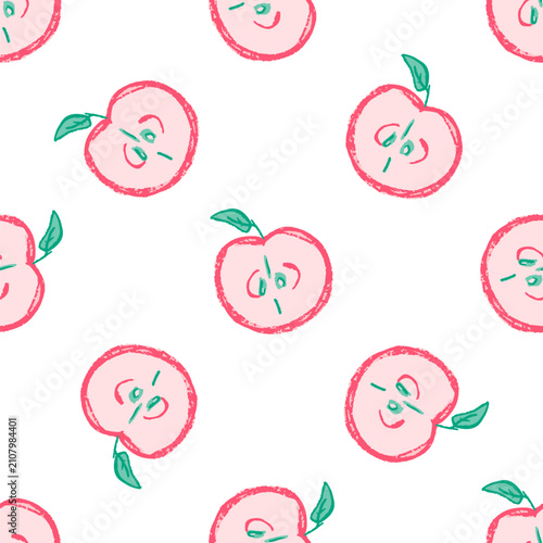 Seamless pattern. Hand drawn crayon texture style