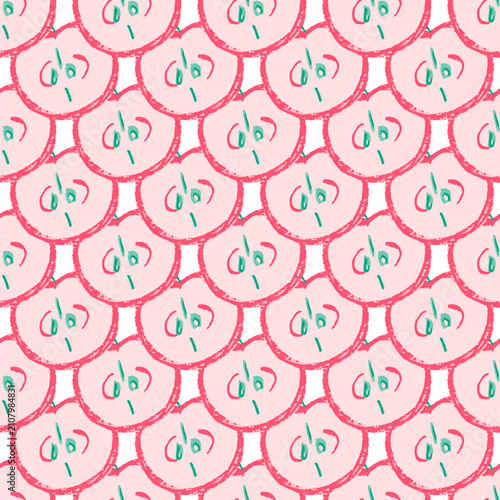 Seamless pattern. Hand drawn crayon texture style