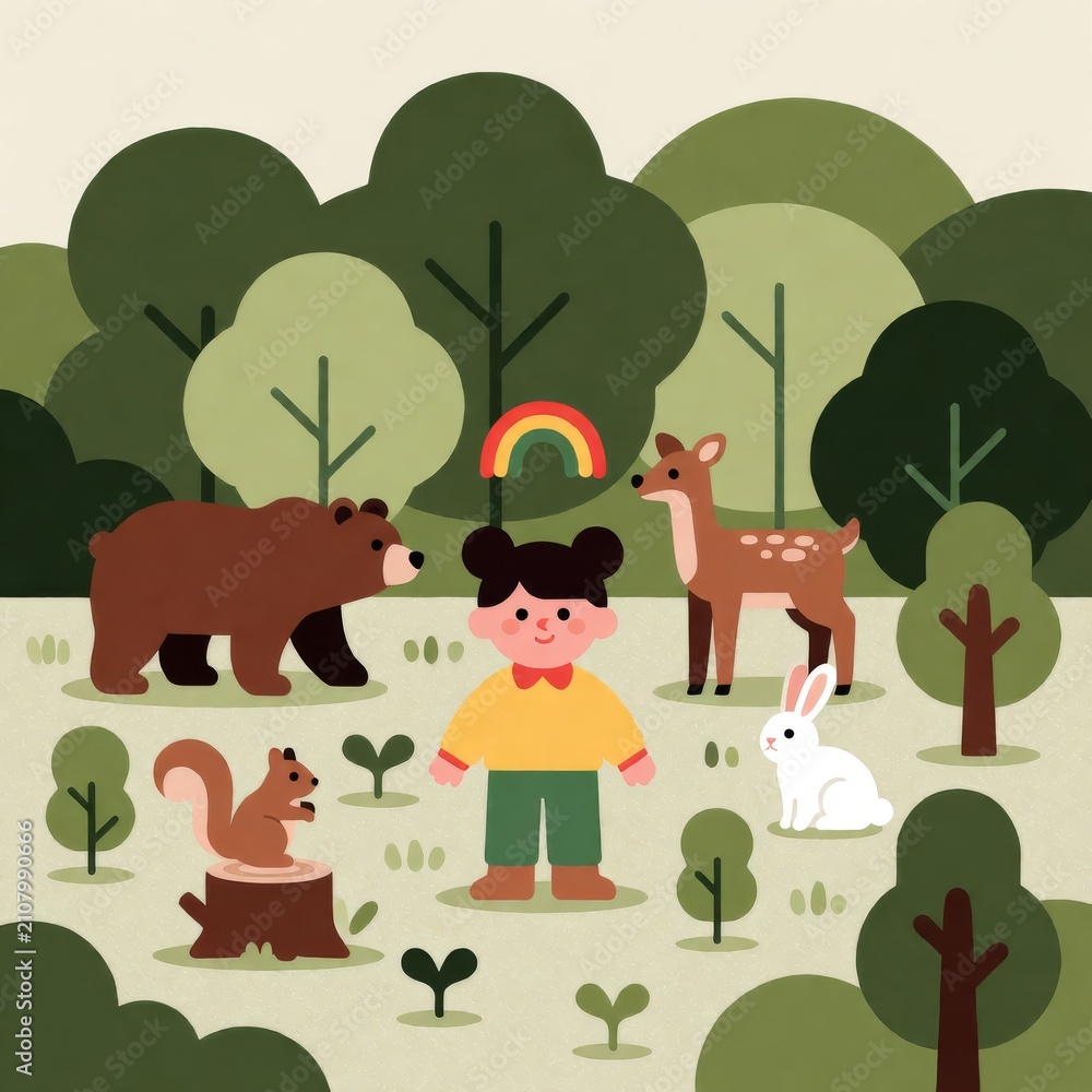 Naklejka premium animals in the forest