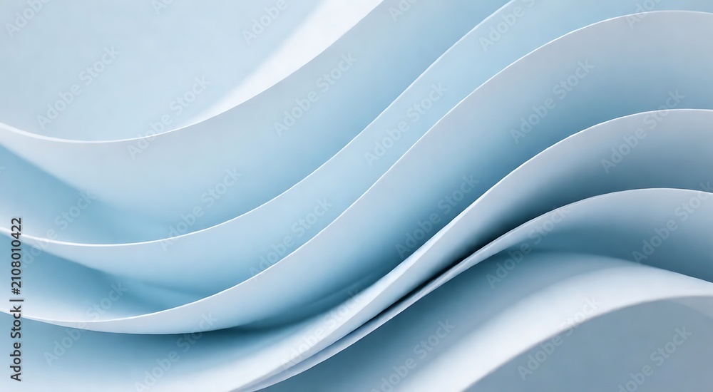 Fototapeta premium Soft Pastel Blue 3D Folded Matte Surface Abstract Background
