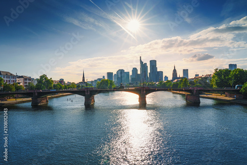  beautiful landscape - frankfurt am main in the summer, at sunset