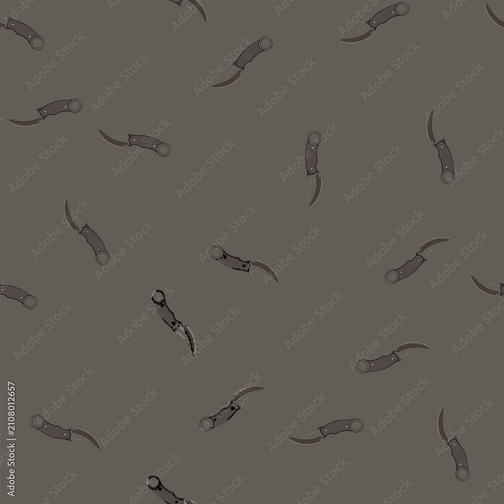 Fototapeta premium seamless pattern metal military knife cartoon. metal military knife sign vector