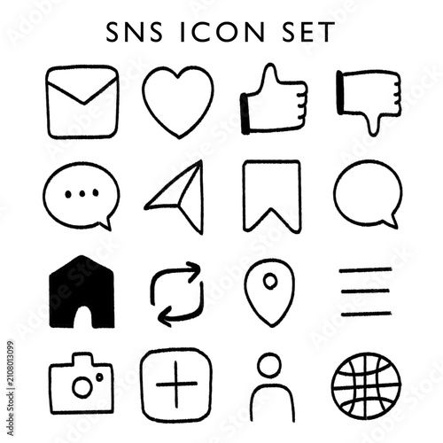 SNSアイコンイラストセット